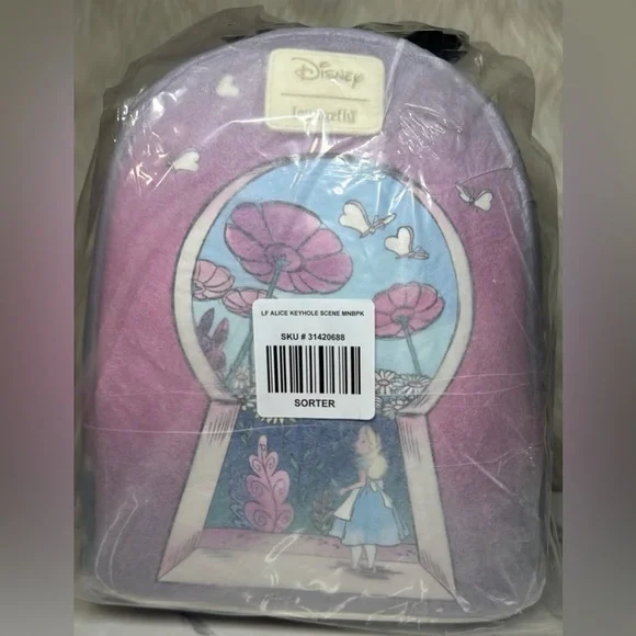 Loungefly Disney Alice In Wonderland Keyhole Mini Backpack - NWT - Picture 5 of 5
